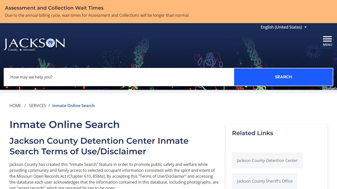 Inmate Online Search - Jackson County MO